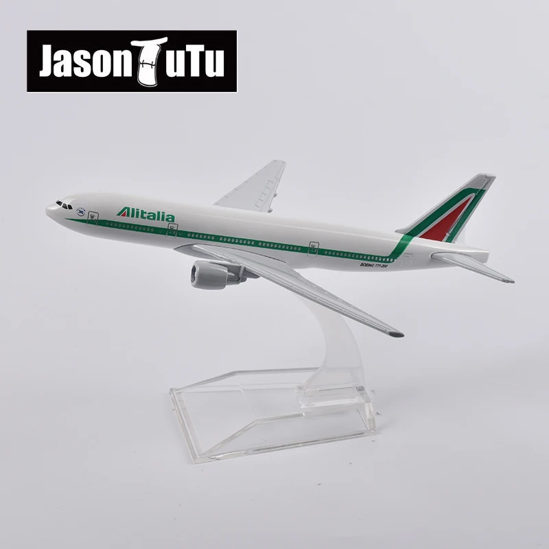 

JASON TUTU 16cm Alitalia Boeing 777 Plane Model Aircraft Diecast Metal 1/400 Scale Airplane Model Gift Collection