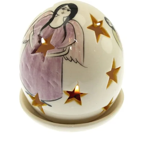 Authentic Tile Purple Angel Egg Candle Holder