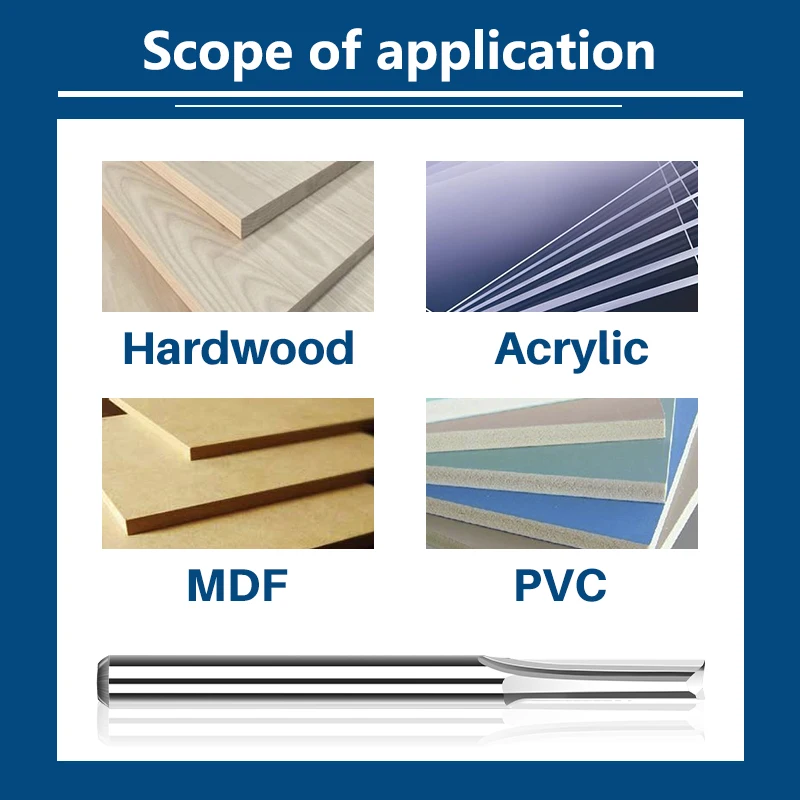 10 Stuks 3.175Mm Shank 2 Fluit Rechte Frees Carbide End Mills Router Bit Straight Slot Voor Cnc Mdf graveren Frees