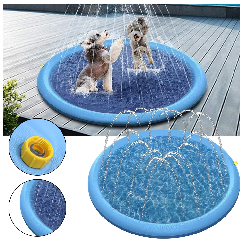 Pet Dog Toys Inflatable Water Spray Pad Mat Tub Play Cooling Mat Pet Sprinkler Pad For Dog Summer Cool Swimming Pool Outdoor