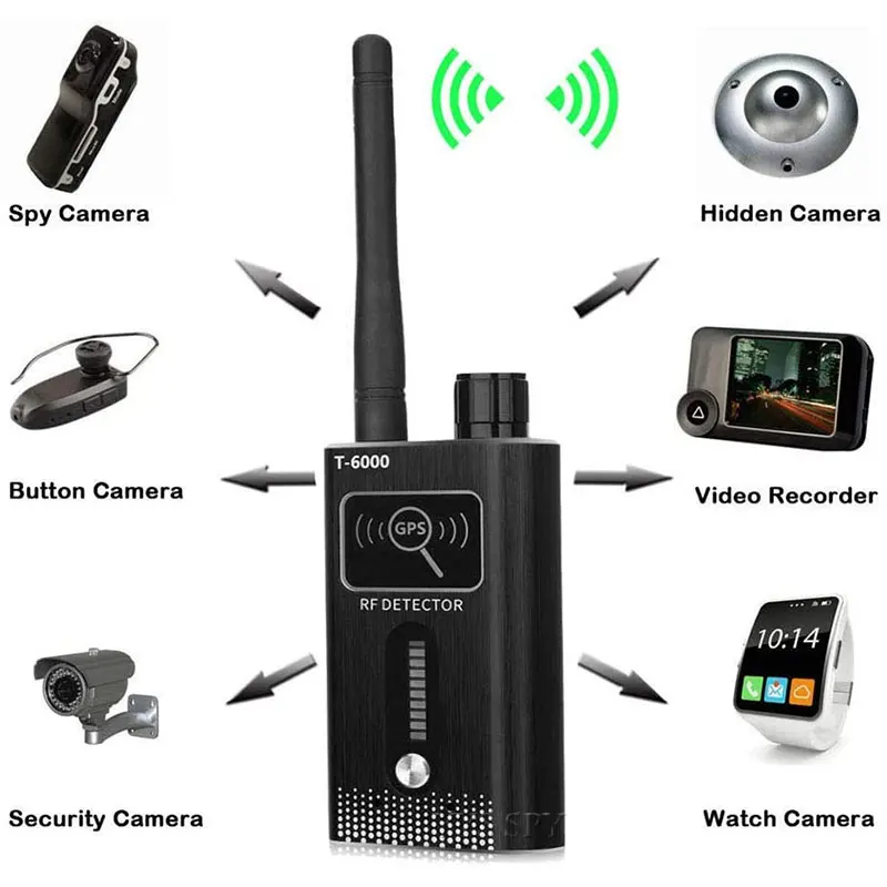 T6000 Tín Hiệu RF Đầu Báo Chống Candid Camera Giấu Kín Gián Điệp Tiện Ích Espias GSM GPS Theo Dõi Âm Thanh Không Dây Lỗi Cho Nghe Lén Điện Thoại Tìm