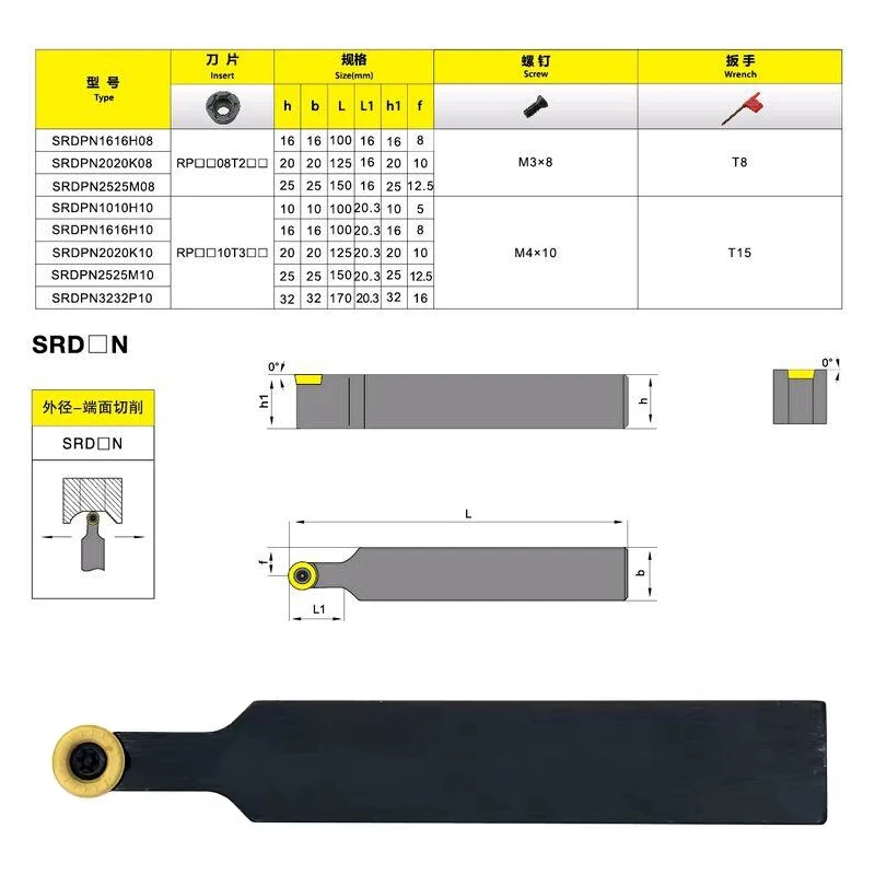 BB External Turning Lathe SRDPN SRGPR SRAPR CNC Machine Tool Cutter RPMT RPMW Insert Holder 1616 2020 2525