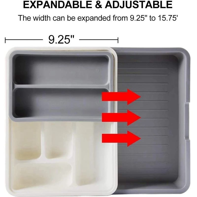 

Cutlery Drawer Tray Expandable Adjustable Utensil Drawer for Kitchen Utensil Organizer Multi-Purpose Storage for Kitchen