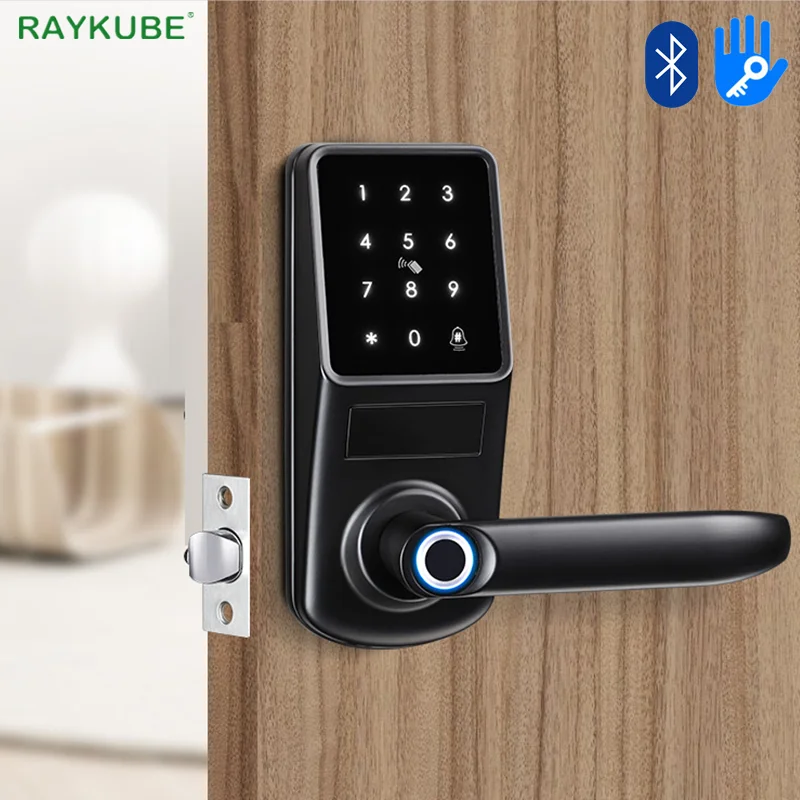 

RAYKUBE A290F Smart Fingerprint Door Lock Deadbolt TT Lock APP Remote Control Open The Door with Key and Ic Card Smart Home