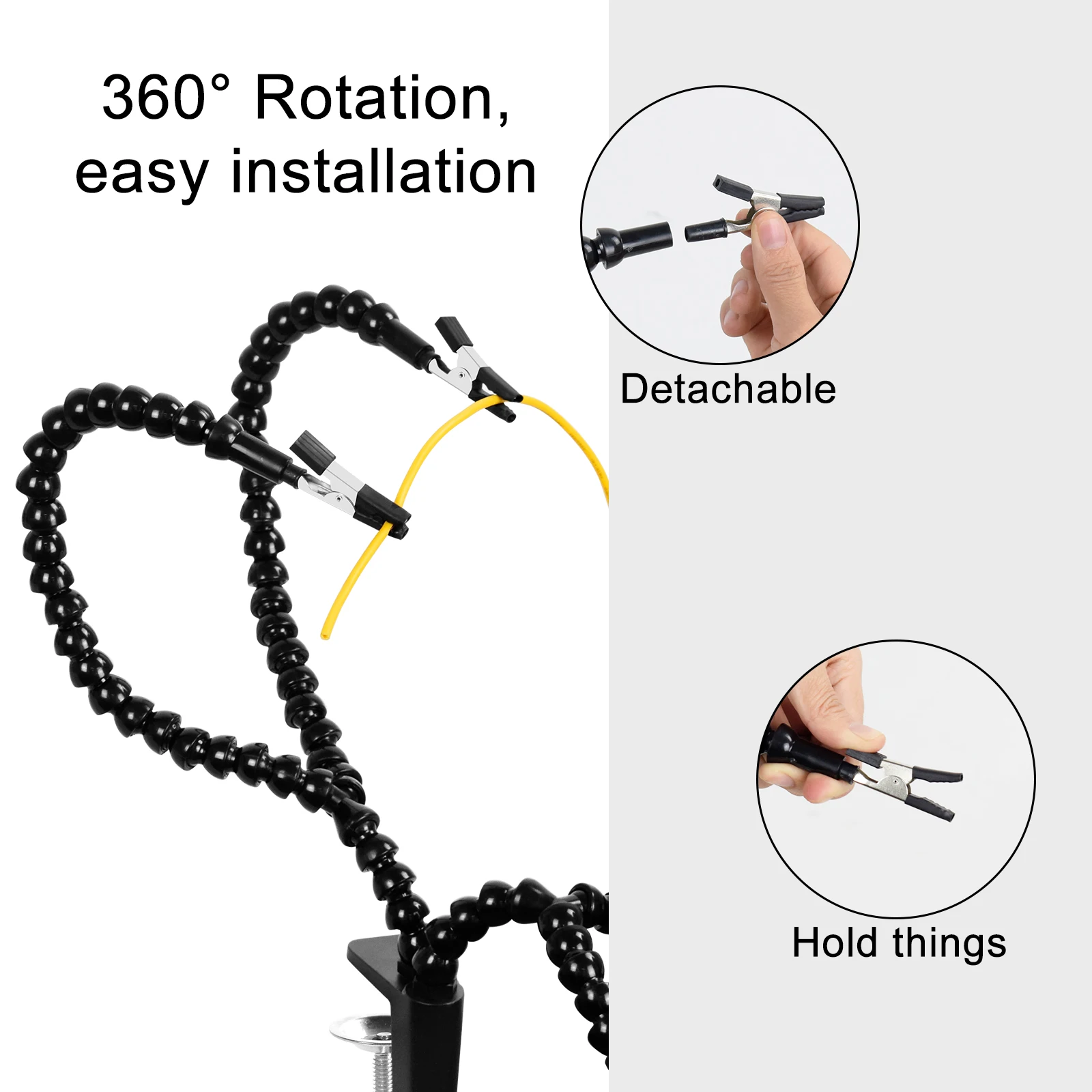 NEWACALOX 4 Pcs Flexible Arm Helping Hands Third Hand Soldering Tool PCB Holder  Welding Stand for PCB Repairing Circuit Board