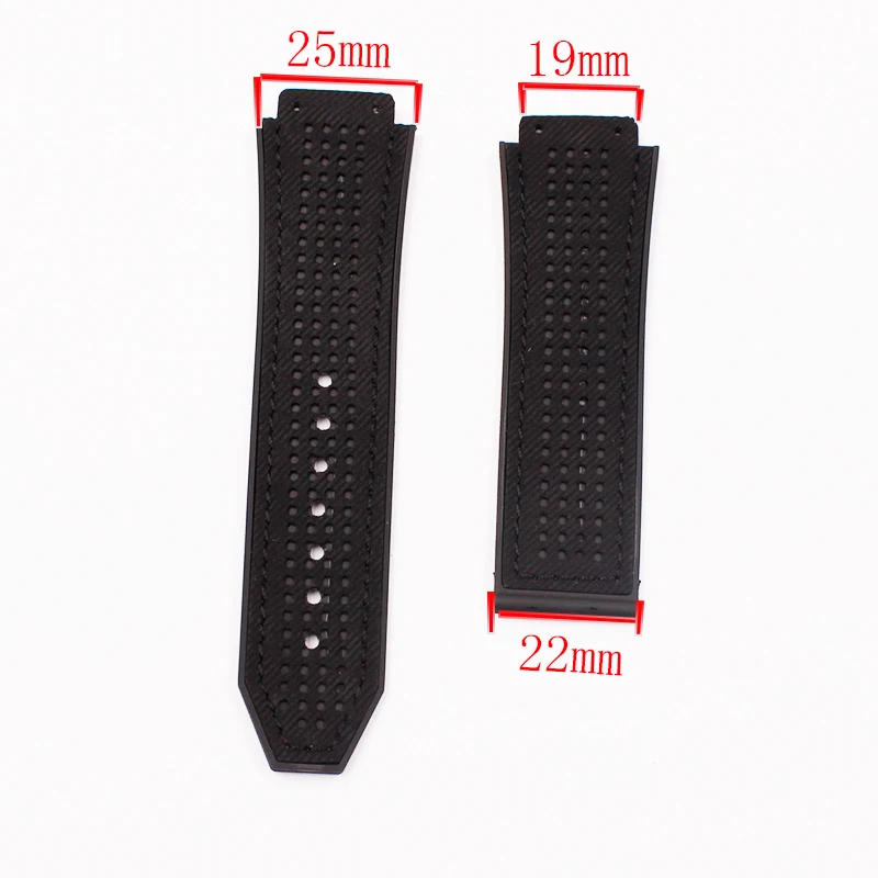 Men\'s Rubber Strap High Quality 25mm*19mm 22mm Folding Buckle Natural Silicone Strap for Hublot Women\'s Breathable Sports Strap