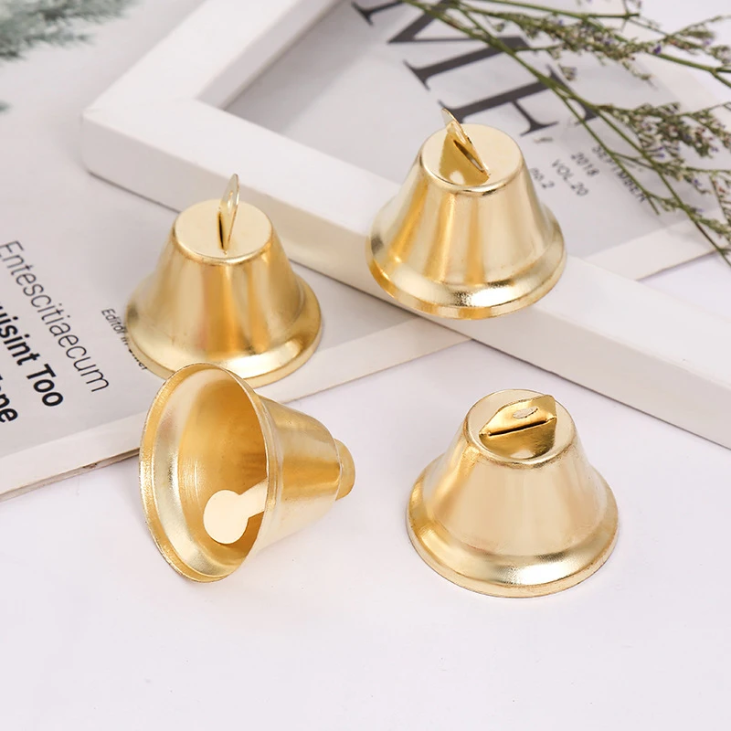 10Pcs Gold Small Bell Metal Wind Chime Pendant Hand DIY Speaker Bell Christmas Party Home Garden Decoration Supplies