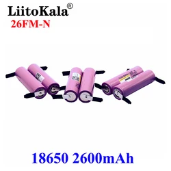 LiitoKala 18650 akumulator 3.7V 2600mah ICR18650-26FM wysoki odpływ 20A do latarki czołowej latarka Power Bank