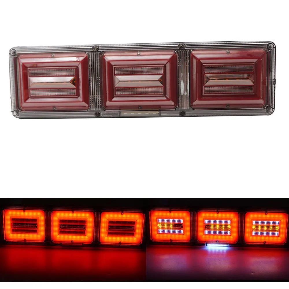 

2pcs 24V LED Trailer Dynamic LED Car Truck Tail Light Turn Signal Lmap Rear Indicator Brake Lights for Lorry Trailer Van Caravan