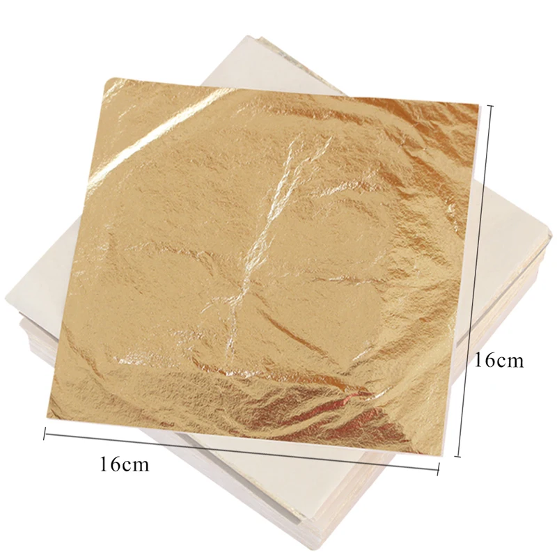 100 pz/1000 pz #2.0 imitazione foglia d\'oro carta fogli di lamina d\'oro doratura foglia di rame 16/14cm per artigianato artistico dorato decorazione