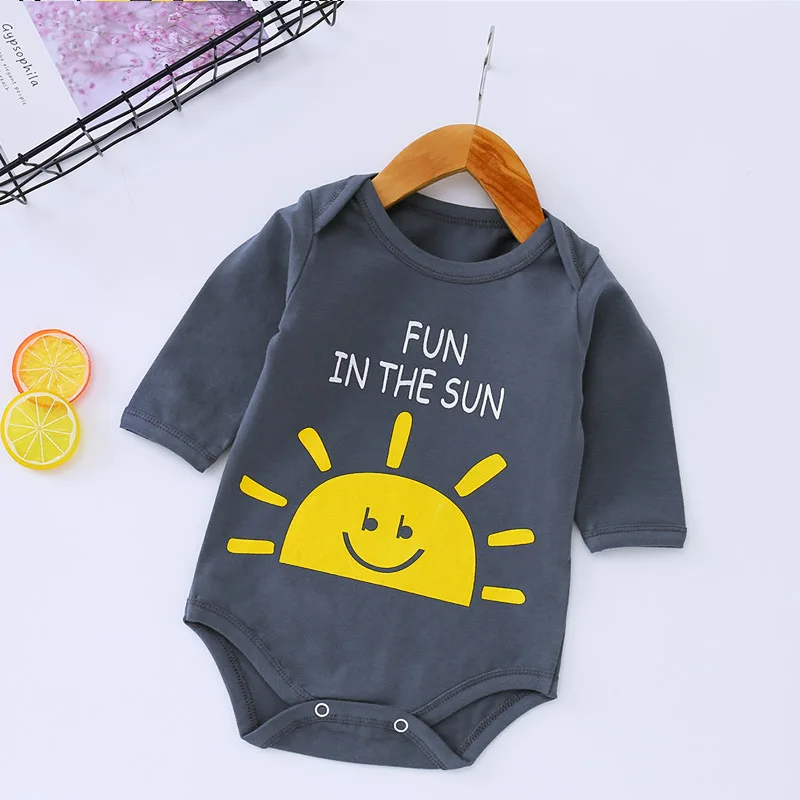 0-24M New Baby Boys Girls Jumpsuit Newborn Romper Long Sleeve Lovely Print One-piece Cotton Infant Clothes