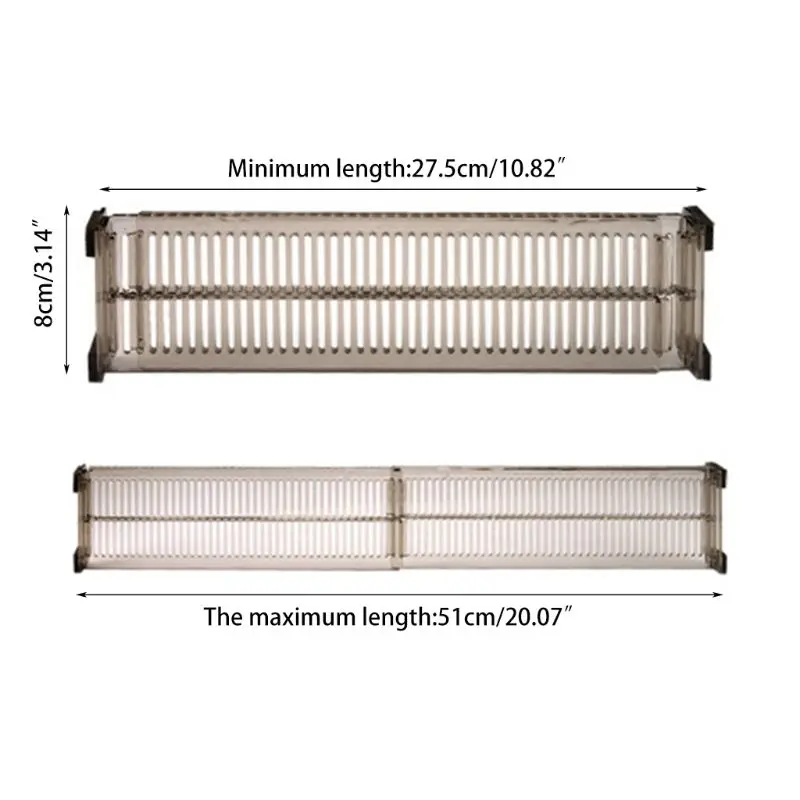 2 Pcs Adjustable Drawer Separator Divider Plastic DIY Socks Closet Storage Organizer Division Board Clapboard image 2