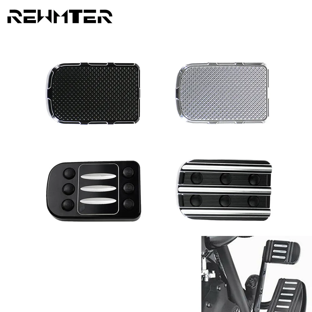 

Motorcycle Black/Chrome Brake Pedal Cover Pad CNC Footpeg For Harley Softail Touring Electra Glide Road King Heritage Fat Boy