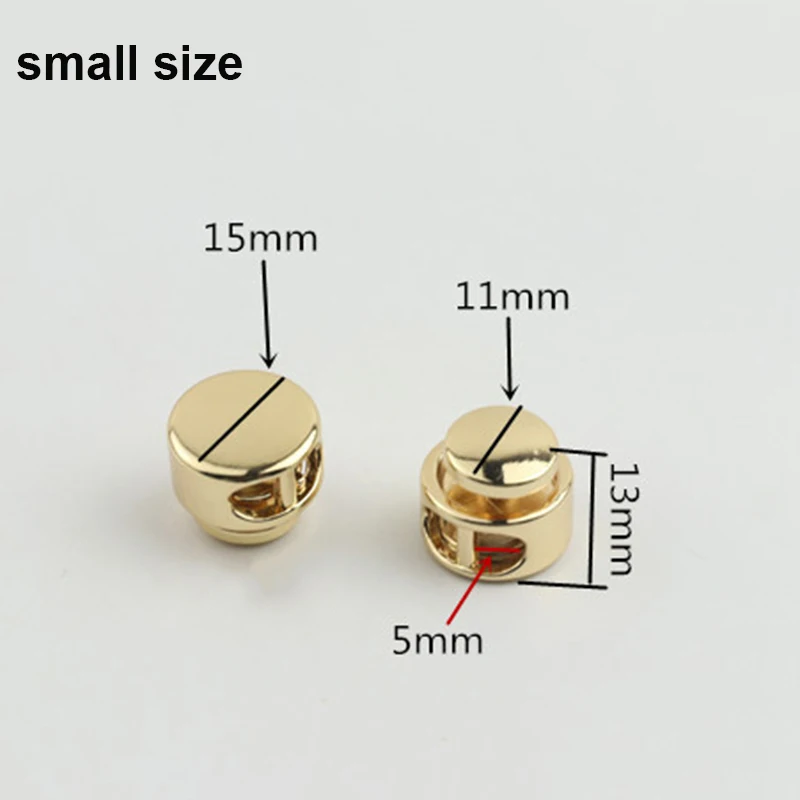 1pcs Metal Beam Rope Buckle Double Holes Round Bead Shape Clasp for DIY Clothes Bag Sportswear Shoelace Rope Parts Accessories