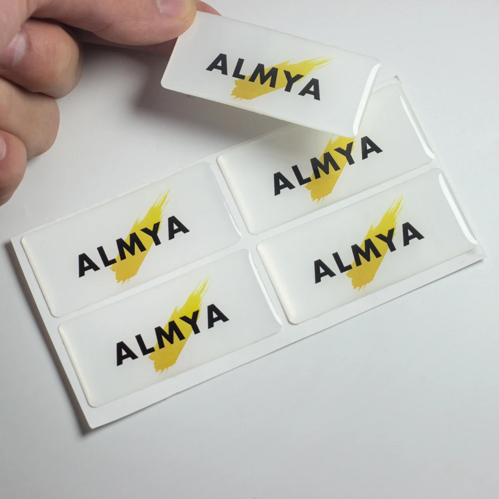 Crystal Drop Plastic Customize Your LOGO Car Label Wine Bottle Packaging Box Logo Trademark PVC Sticker