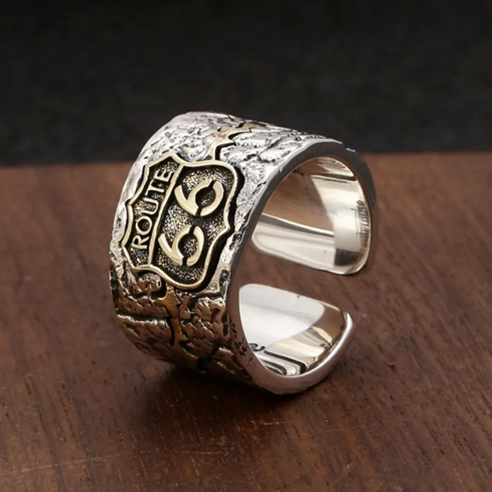 

Мужское регулируемое кольцо BOCAI S925 из серебра