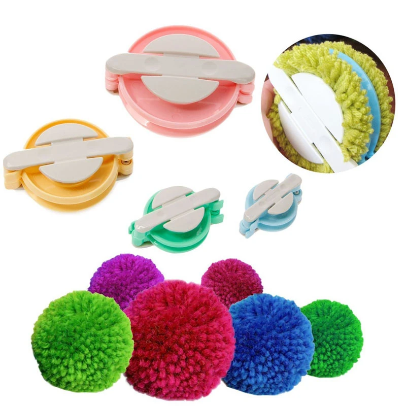 4pcs/set Weave Tool Pompon Braider Knitting Wool Ball Making Machine Pompon Maker Hairy Device Sewing Accessories Knitting Tools