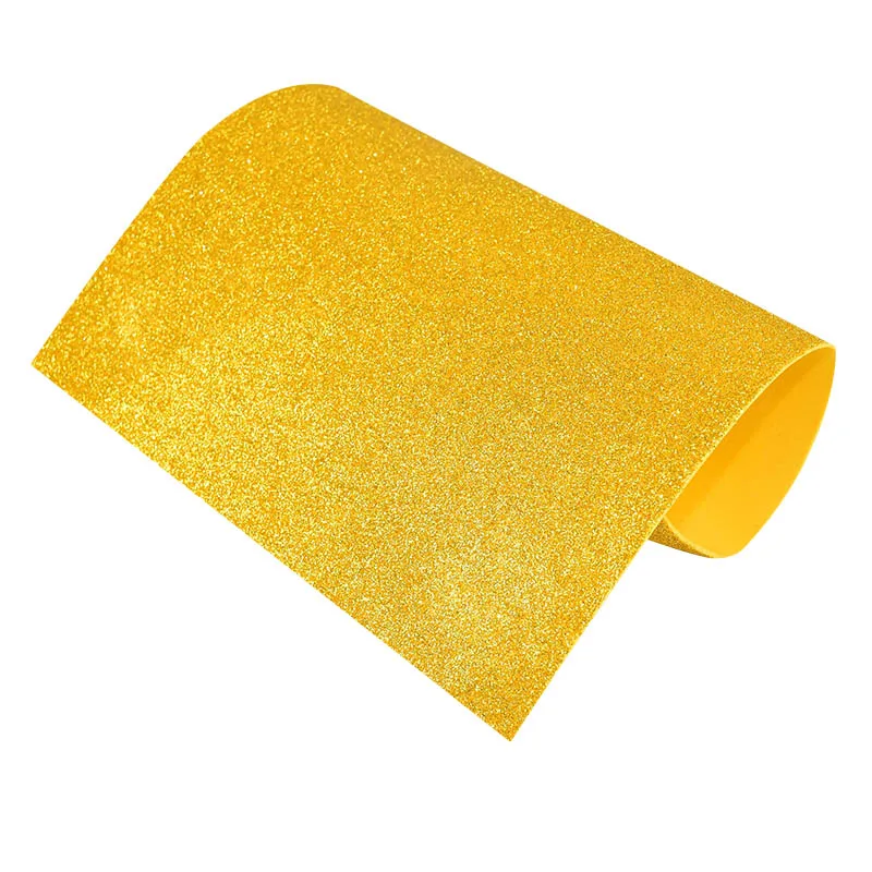 5sheets/bag Foamiran Sponge Glitters Foam Paper 20x30cm Craft Paper Gold Spong Paper Powder Handmade Paper Crafts Decor DIY Gift