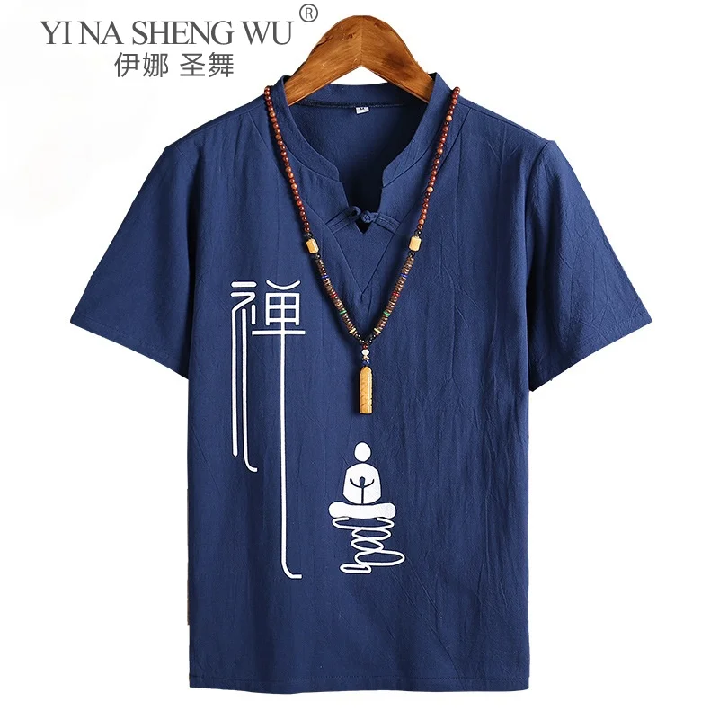 New Kimono Japanese Men Short-Sleeve Shirt V-Neck T-Shirt Japan Harajuku Style Asian Clothing Male Yukata Haori Cardigan Costume