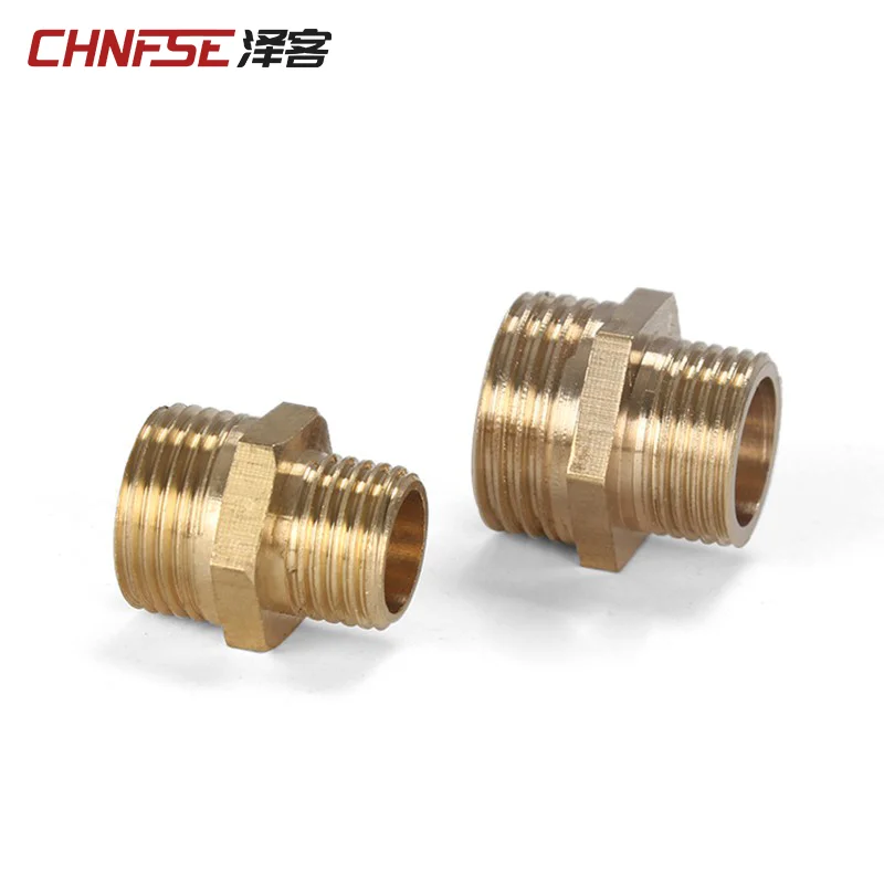 Brass Pipe Hex Nipple Fitting Quick Coupler Adapter 1/8 1/4 3/8 1/2 3/4 1 BSP Male to Male Thread Water Oil Gas Connector