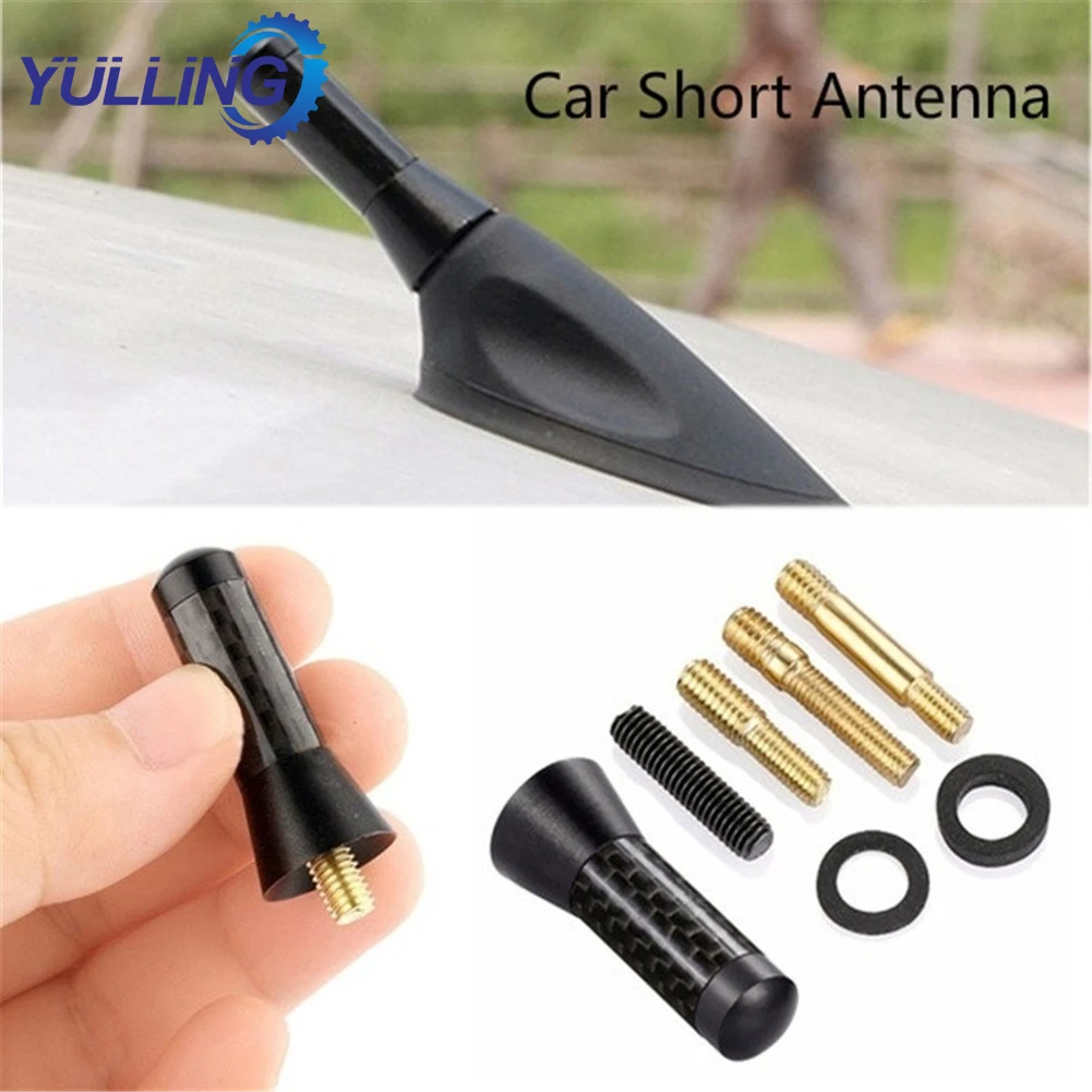 YULLING Car Short Antenna Aluminum Black 1.4