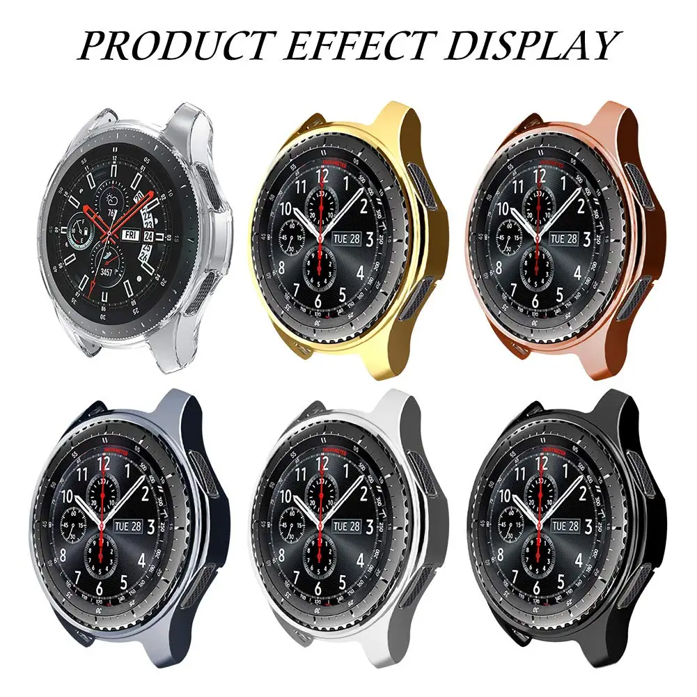 Case for samsung Galaxy watch 46mm/42mm strap TPU Plated Screen protector cover bumper S 3 42/46 mm Gear S3 Frontier band