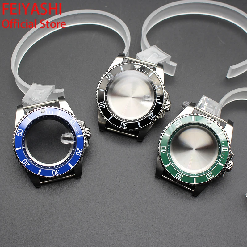 40mm Steel Dive Watch Case Sapphire Glass With Chapter Ring For Seiko NH35 NH36 NH38 NH34 4R36 Movement 28.5mm Dial Submariner