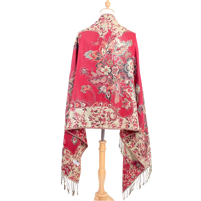 Ethnic style scarf shawl soft scarfs oversized printing fashion fringe long cotton and linen scarf cloak All-match new arrival