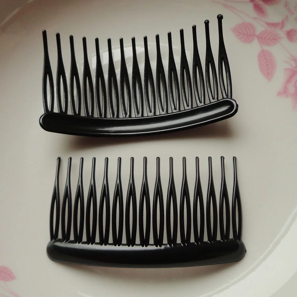 투명 플라스틱 일반 헤어 빗 클립, DIY 헤어 액세서리용, 웨딩 신부용 사이드 빗, 4.5cm x 8.0cm, 치아 15 개, 20 개