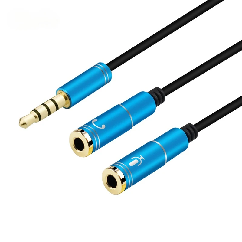 2021 Flexible 3.5mm Audio Cable Headphone AUX Y Splitter Adapter Audio Cable 1 Male to 2 Female Microphone Cord Microphone Mixer