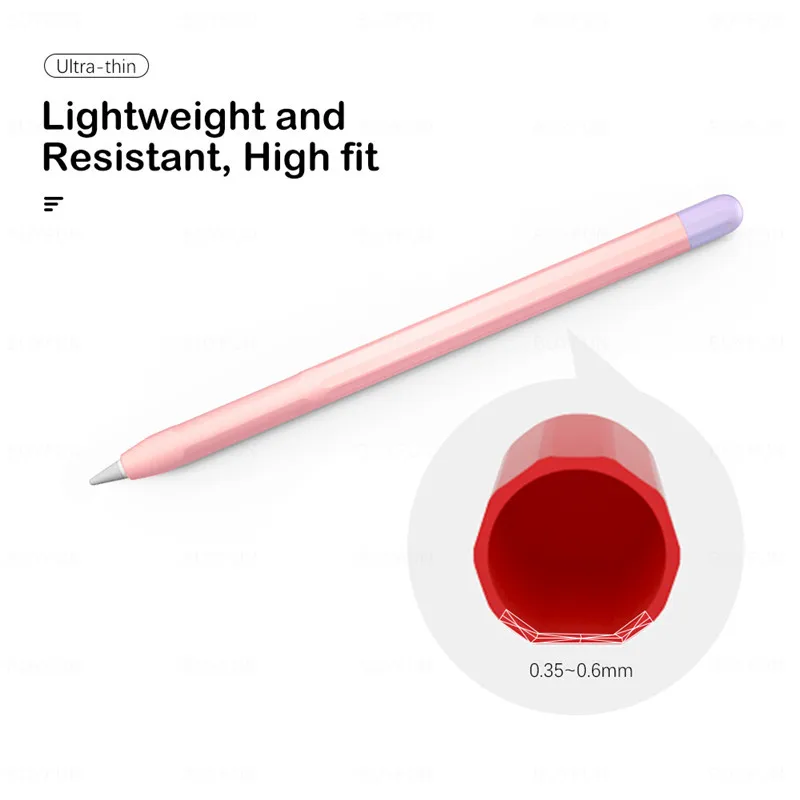 Funda protectora de silicona para Apple Pencil 2, antiarañazos funda protectora, accesorios para lápiz Stylus, 2 unidades