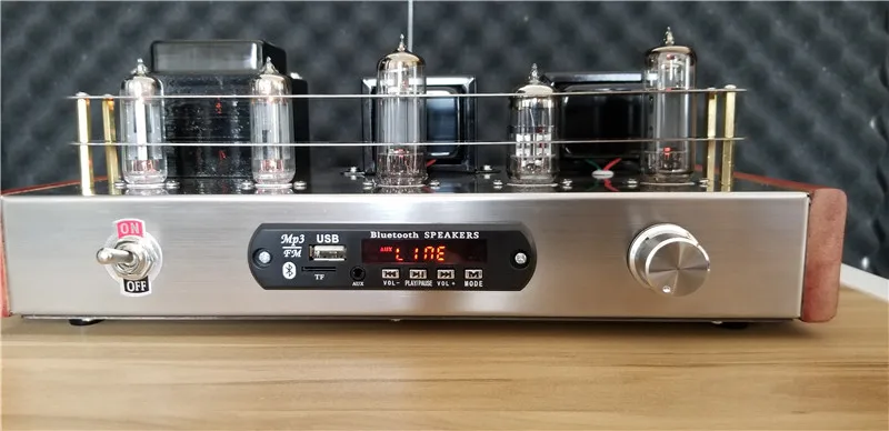 New 6N2 push 6P1 tube amplifier DIY kit or finished, 5.0 Bluetooth, support USB lossless playback, with fm stereo radio