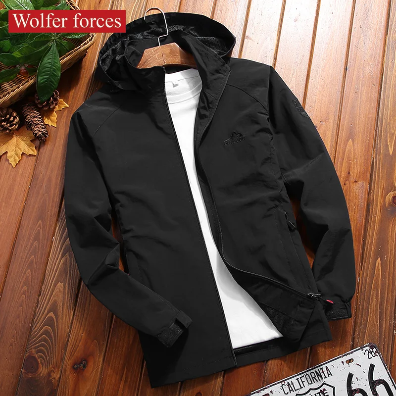 Casual Coat Men's Spring Autumn Top Loose Large Jackets Outdoor Quick Drying Waterproof Windbreaker Mountaineering Jacket