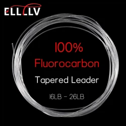 Elllv 9FT Tapered Fly Fishing Fluorocarbon Leader Line Big Game Saltwater Streamer Fly Fishing  Leader Tippets 16LB - 26LB