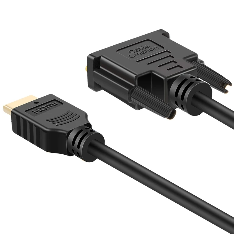 DVI (24+1) male to HDTV male cable Two-way male adapter cable supports 1080P, suitable for computer to connect to monitor