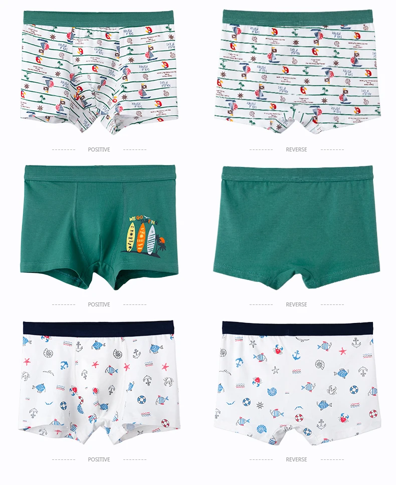 3Pcs Hohe Qualität Jungen Unterwäsche Cartoon Bären Shorts Weiche Baumwolle Unterhose Kinder Teenager Gestreiften Höschen Für Kinder 4-15Y – Detail 19
