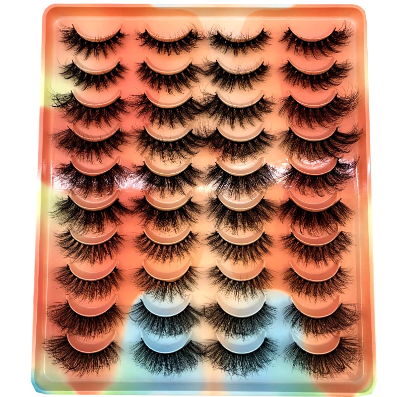 New 20 Pairs 10-25mm Fake Eyelashes 100% Mink Eyelashes Mink Lashes Natural Dramatic Volume Eyelashes Extension False Eyelashes