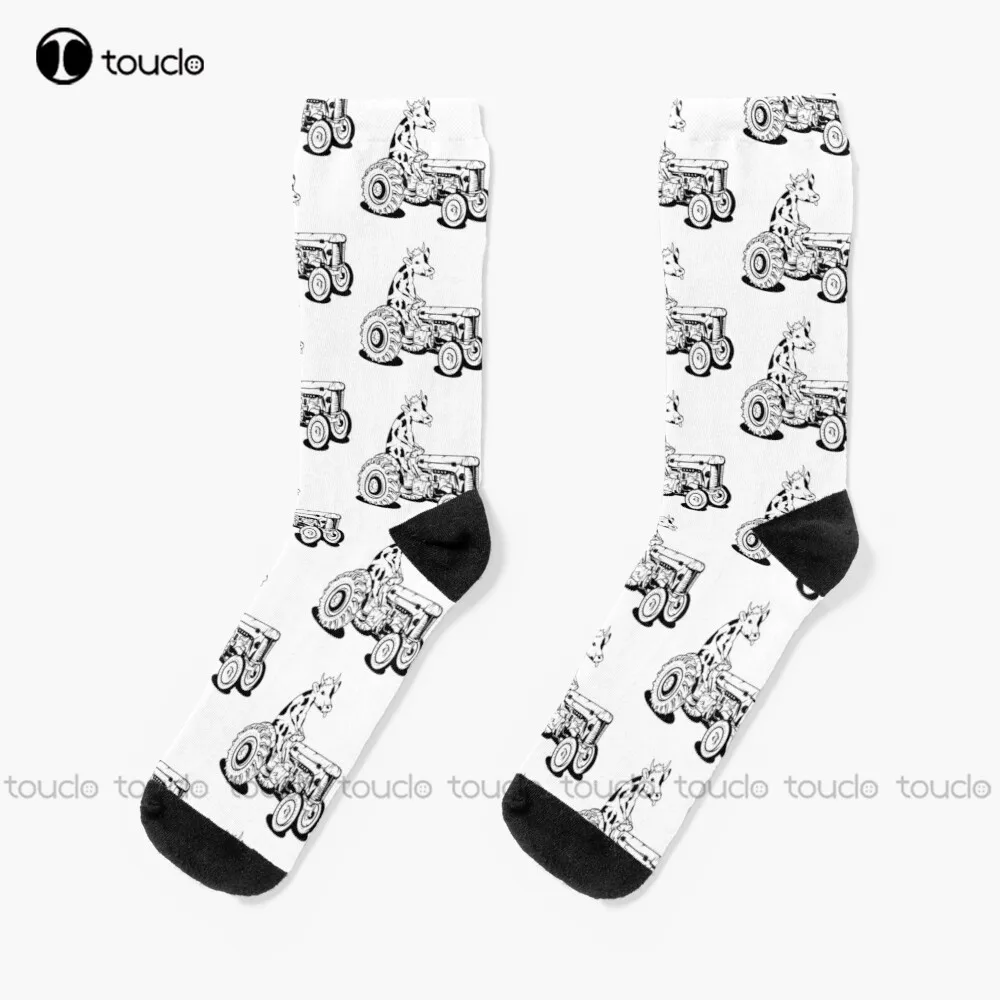 

Cow Driving A Tractor Socks Slipper Socks For Women Thanksgiving Christmas New Year Gift Unisex Adult Teen Youth Socks Custom