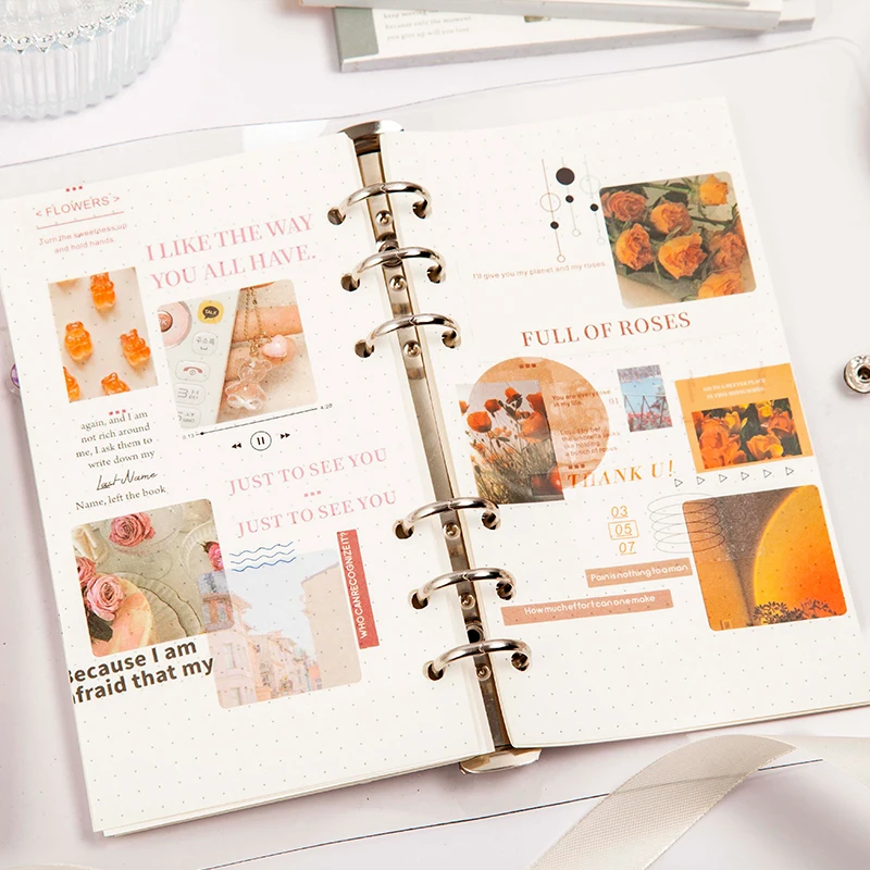 Journamm 30 ชิ้น/แพ็ค 90 รูปแบบ/แพ็ค Ins วัสดุสติกเกอร์ Scrapbooking ขยะ Journal เครื่องเขียน DIY Deco สติกเกอร์