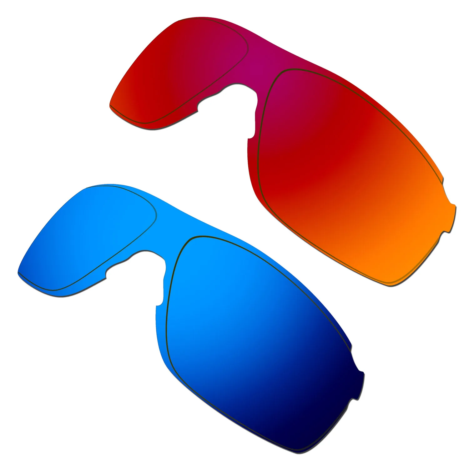 

HKUCO Polarized Replacement Lenses For EVZero Pitch Sunglasses Red/Blue 2 Pairs