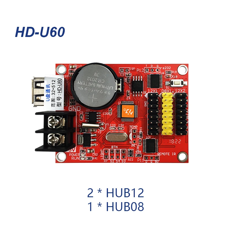 Single Dual Color USB Controller Huidu HD-U6A U6B U61 U62 U63 U64 Single Colour LED Control Card