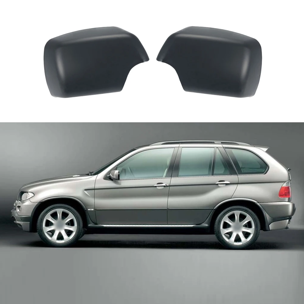 Car Left/Right Side Door Rearview Mirror Cover Cap Trim Replacement Case Shell For BMW E53 X5 2000-2006 Car Accessories