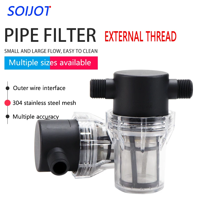 Garden Watering Filter 1/2'' 3/4'' 1'' Plastic Irrigation System Impurity Prefilter Aquaculture Household Water Pipe Filter