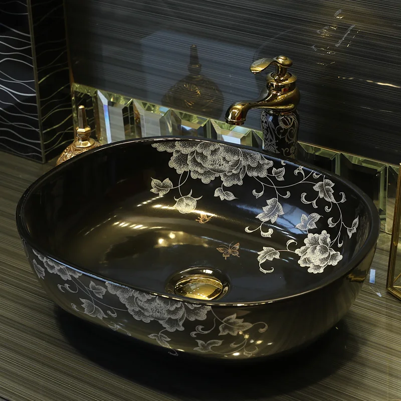 

Black Exquisite Generous Simple European Toilet Wash Basin