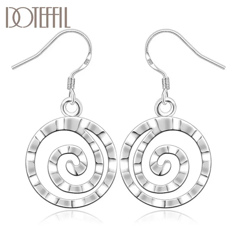 

DOTEFFIL 925 Sterling Silver Classic Snake Ring Drop Earrings Charm Women Jewelry Fashion Wedding Engagement Party Gift