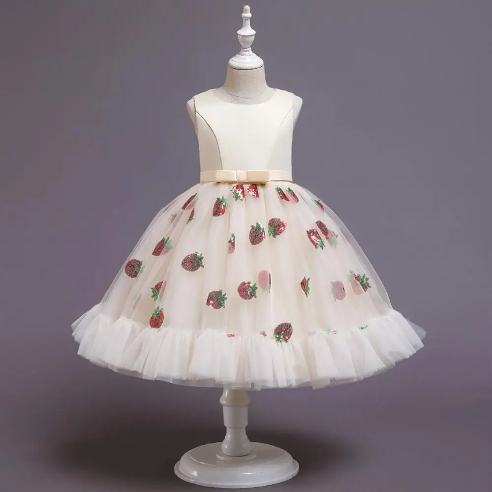 Robe de petite demoiselle d'honneur pour filles, à fleurs, rouge, rose, vêtements de mariée pour enfants, BH-303 #