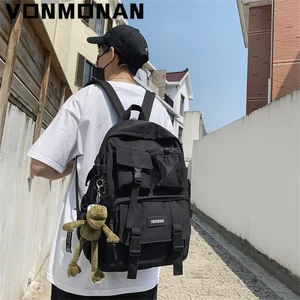 Black nylon school backpack for women, female backpack, anti-brave backpack, casual sake scholarship, Korean backpack, 2021 12 Main Sales Black Women's Backpack - №10