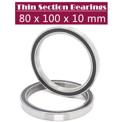 6816 2RS Bearing ( 2 PCS ) 80*100*10 mm Metric Thin Section Bearings 61816 RS 6816RS