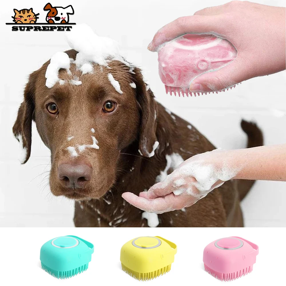 

SUPREPET Soft Cat Brush for Dogs Puppy Massager Shampoo Combs Grooming Scrubber Shower Brush for Bathing Short Hair Cleaning