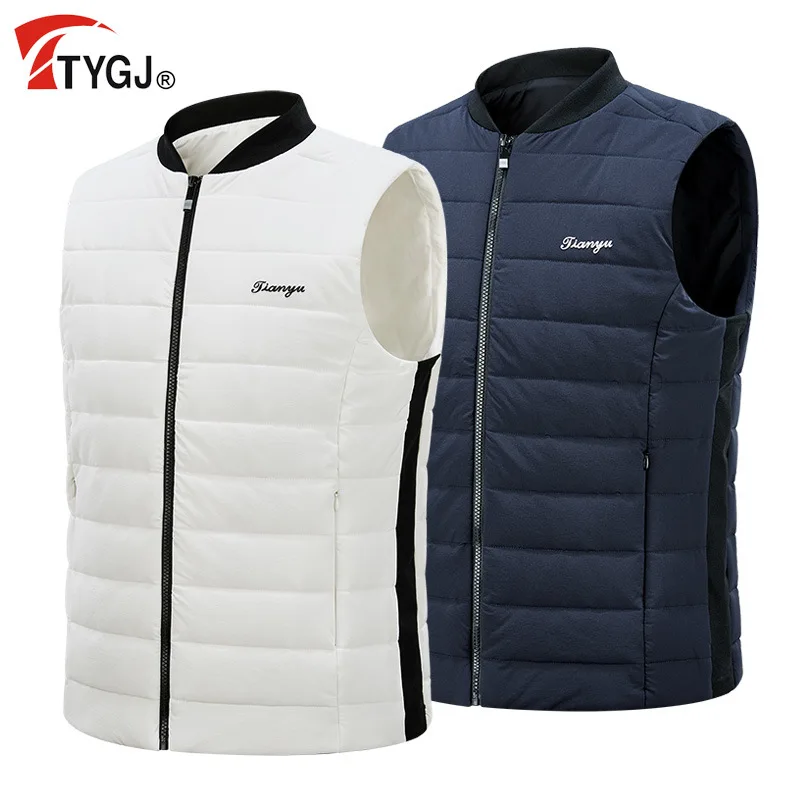 TTYGJ Autumn/Winter Golf Jacket Cotton Warm Men's Vest High Collar Sports Men's Tops